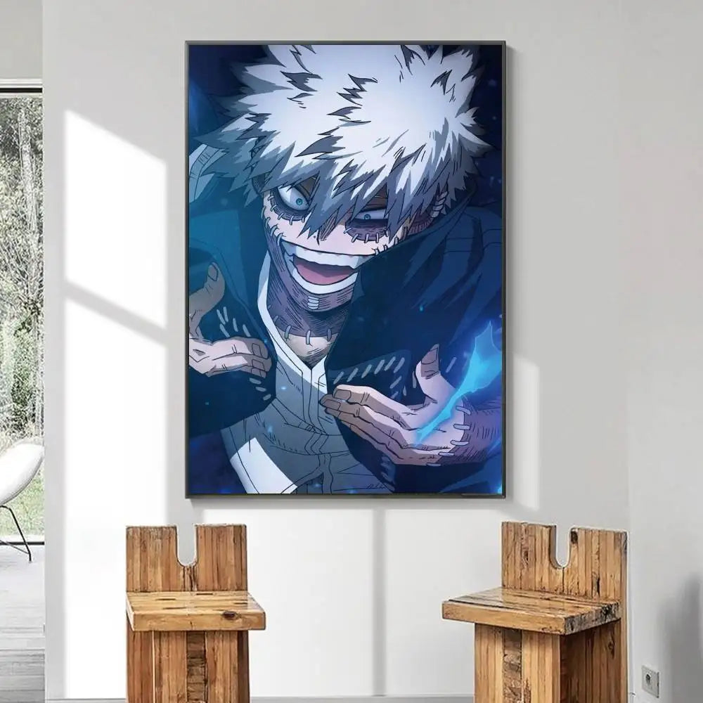 1pc My Hero Academia Dabi Poster Sticker Print Waterproof Wall Art For Living Room Bedroom Home Decor