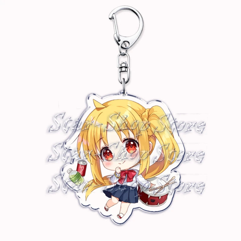 Cute Cartoon Anime Keychains for Accessories Bag Hitori Gotoh Nijika Ijichi Ryo Yamada Ikuyo Kita Keyring Jewelry Fans Gifts