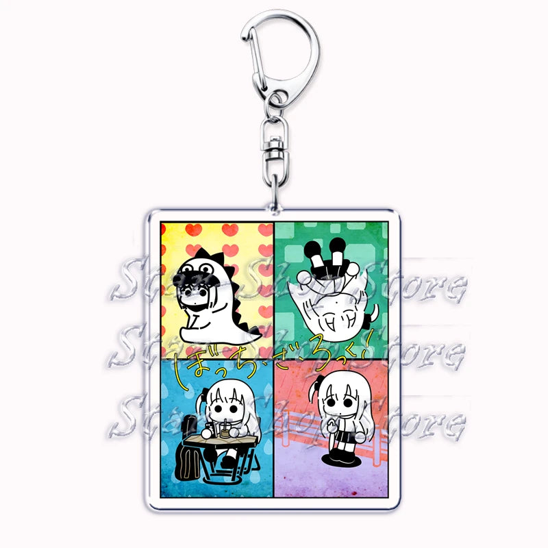 Cute Cartoon Anime Keychains for Accessories Bag Hitori Gotoh Nijika Ijichi Ryo Yamada Ikuyo Kita Keyring Jewelry Fans Gifts