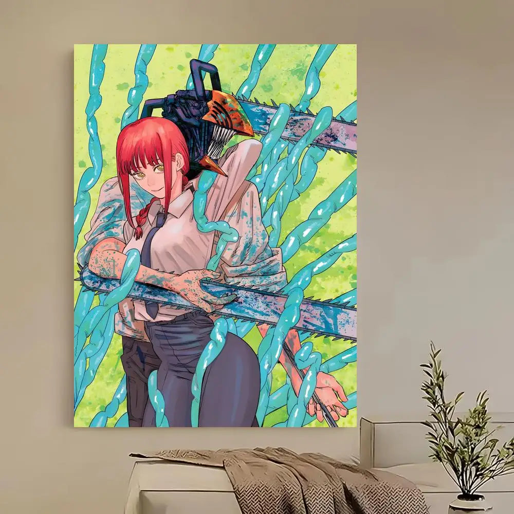 Anime Chainsaw Man Poster HD Self Adhesive Waterproof Ideal for Home Office Dorm Bedroom Great Gift