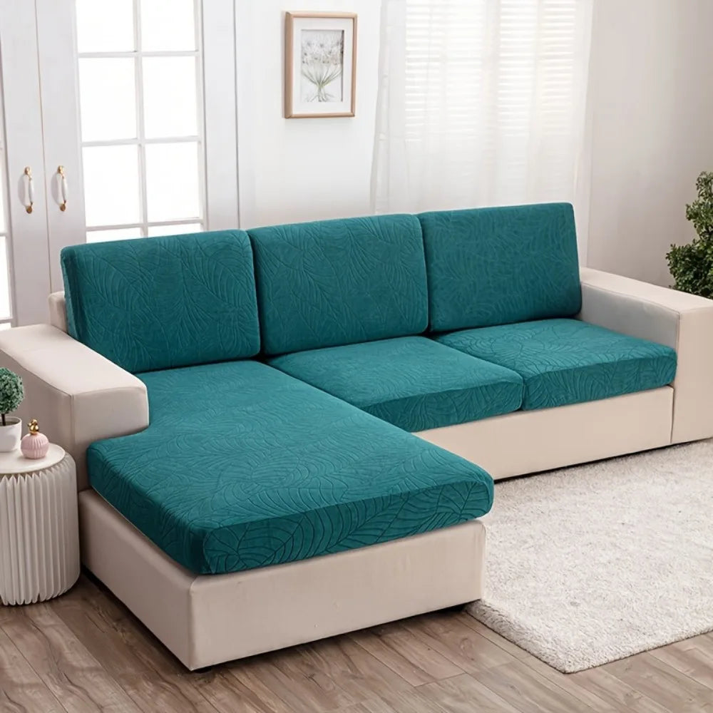 Waterproof Stretch Sofa Cushion Cover Jacquard Fabric Pure Sofa Cover Removable Protector Couch Cover Chaise Lounge Living Room