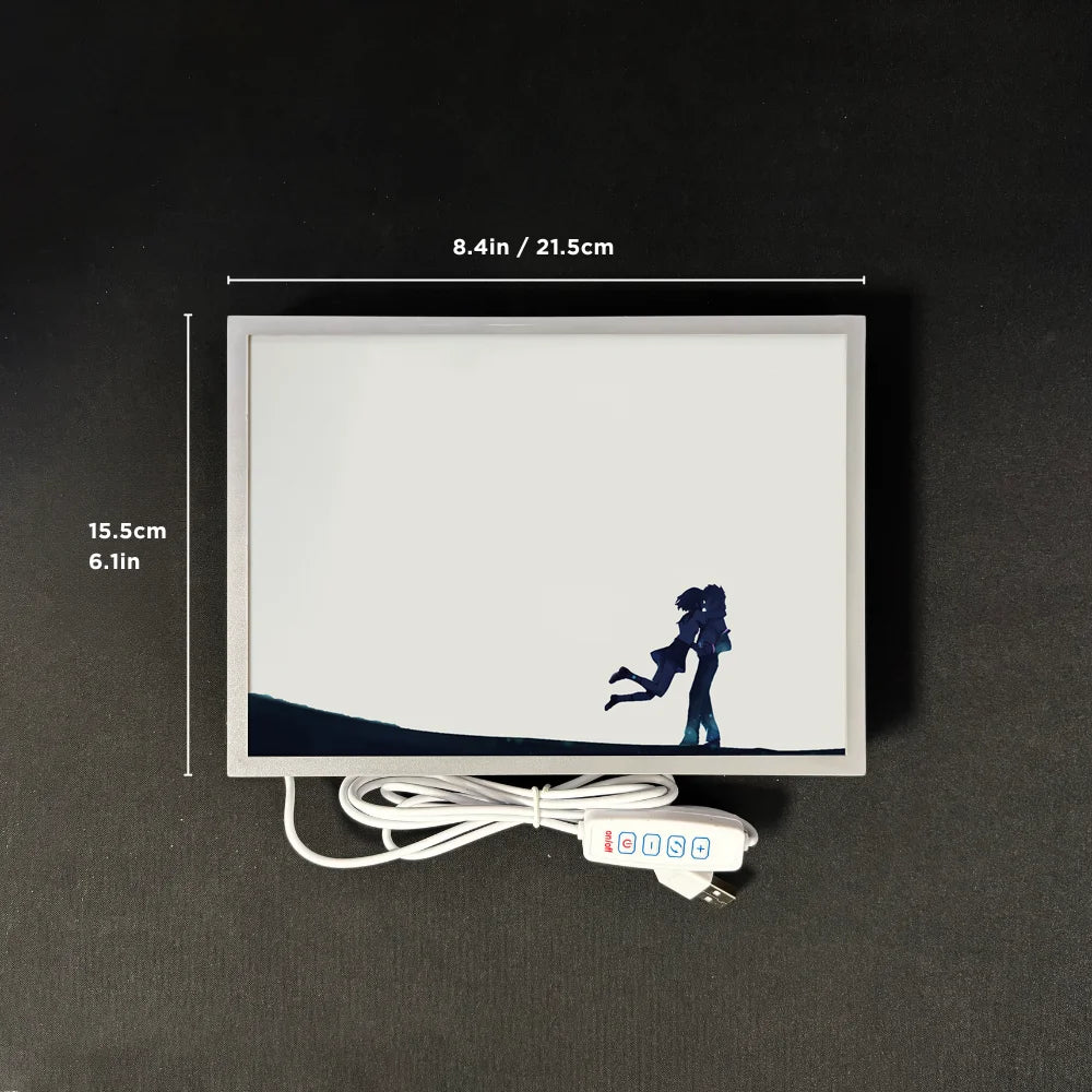 Your Name Anime Glowing Wall Art - 3D LED Night Light for Bedroom Decor, Kimi no Na wa Lampara de Noche Gift