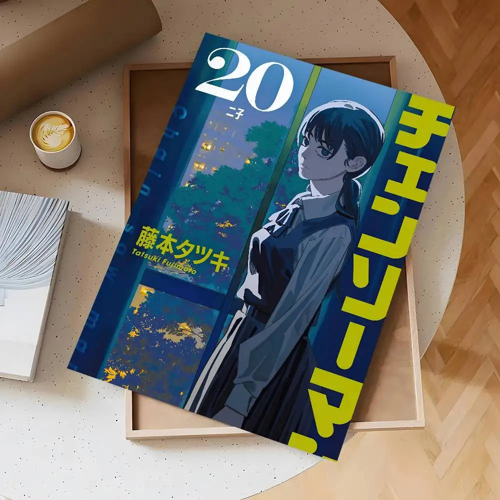 Anime Chainsaw Man Poster Self-adhesive Wall Mural Art Waterproof Sticker For Bar Room Decor High Quality Print Gift