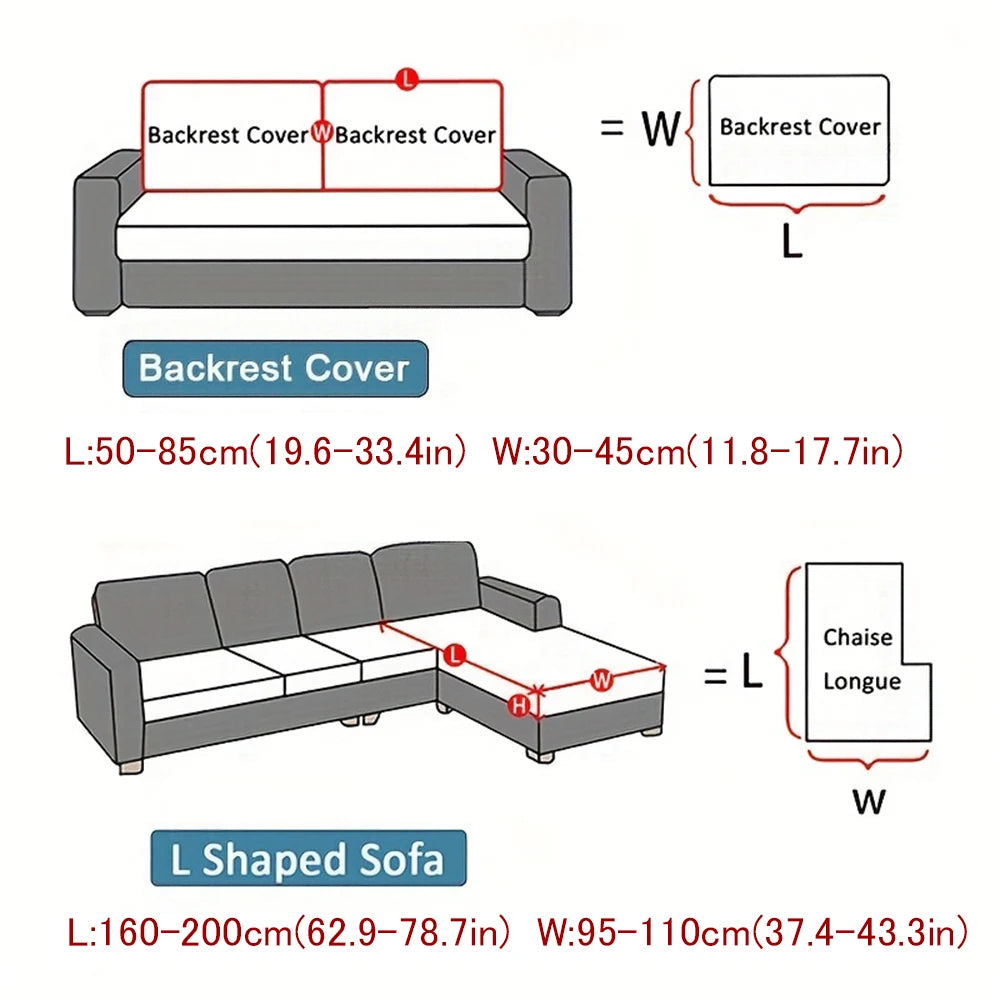 Waterproof Stretch Sofa Cushion Cover Jacquard Fabric Pure Sofa Cover Removable Protector Couch Cover Chaise Lounge Living Room