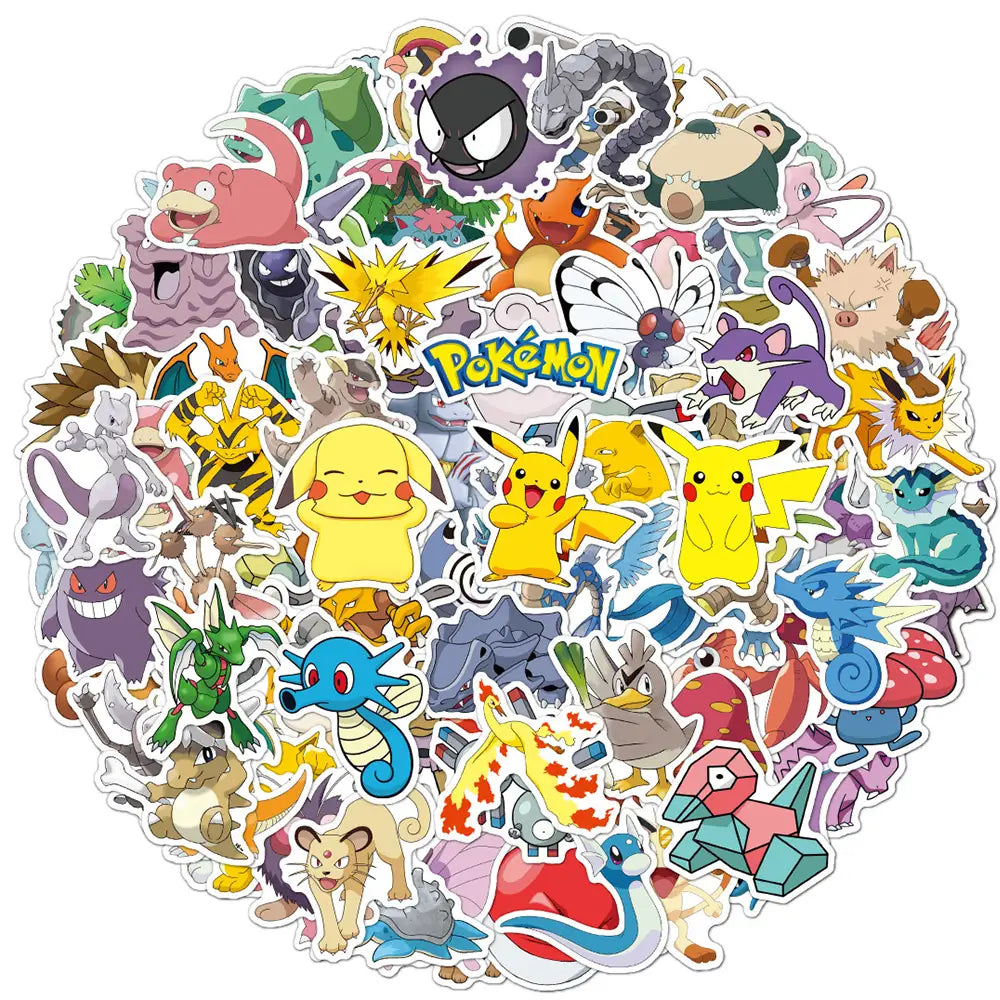 Pokemon Pikachu Waterproof Sticker Pack – Laptop & Phone Decals