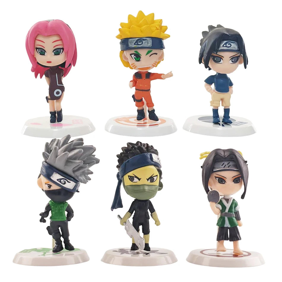 Hot 12pcs/set Anime Figure Naruto Shippuden Hinata Sasuke Itachi Kakashi Gaara Action Figure Q Version PVC Figures Toys Gift