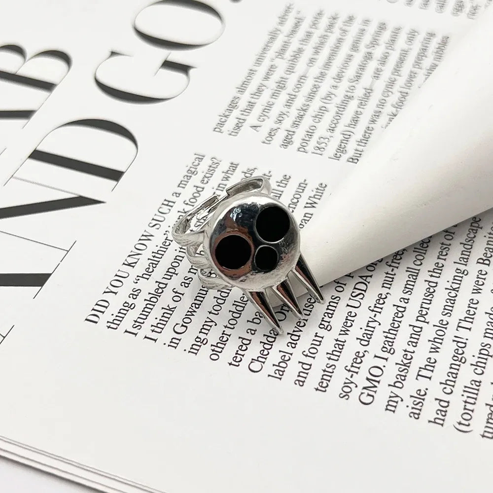 Anime Soul Eater Hot Sale Death The Kid Skull Cosplay Ring Metal Adjustable Rings Unisex Jewelry Halloween Accessories Props