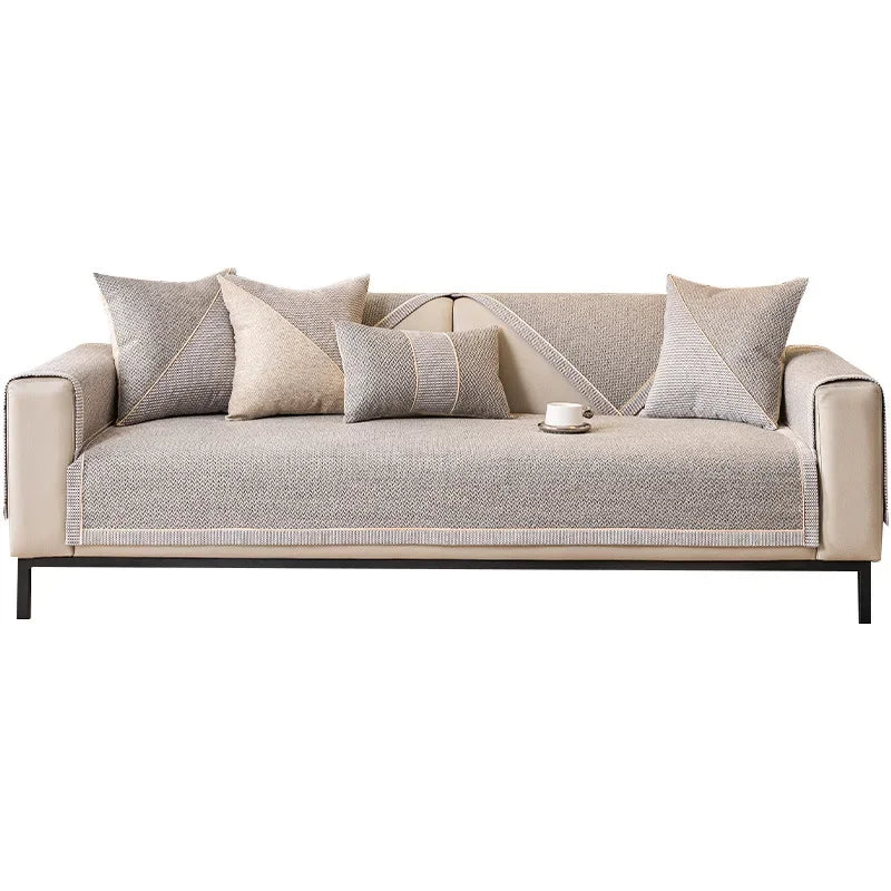 Linen Sofa Cushion for All Seasons Universal Non-slip Sofa Cover Cover New 2024 Backrest Cover Cloth Towel Woven Cotton
