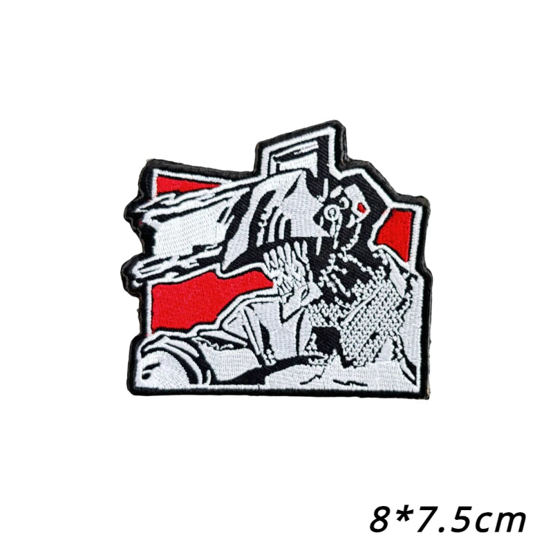 Chainsaw Man Anime Patch Power Hayakawa Autumn Label Embroidery Patches Hook and Loop Metal Tactical Military Backpack Badges
