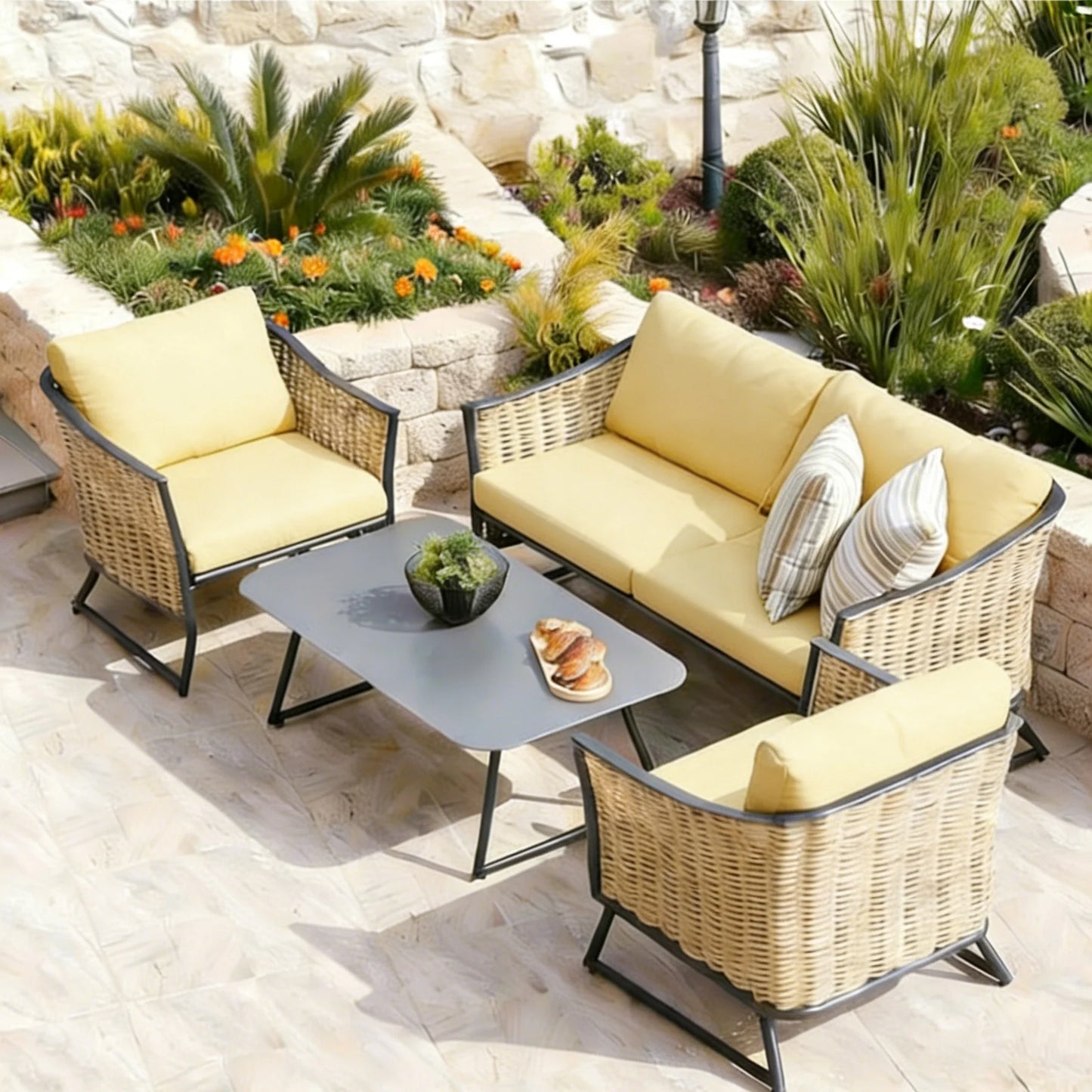 Outdoor Tropical Print Sofa Cushion Covers - Non-Slip Furniture Protectors, Replacement for Individual Seat Cushions