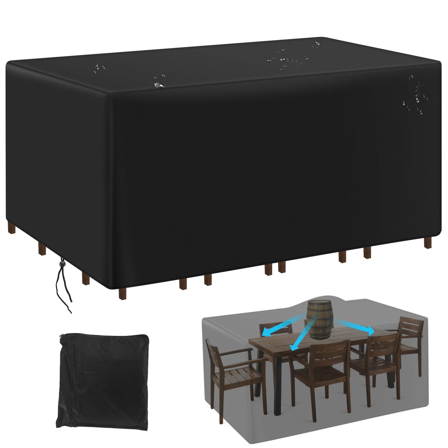 210D Outdoor Furniture Cover Waterproof Terrace Garden Cover Rain And Snow Table Sofa Chair Protective Cover Dust Cover