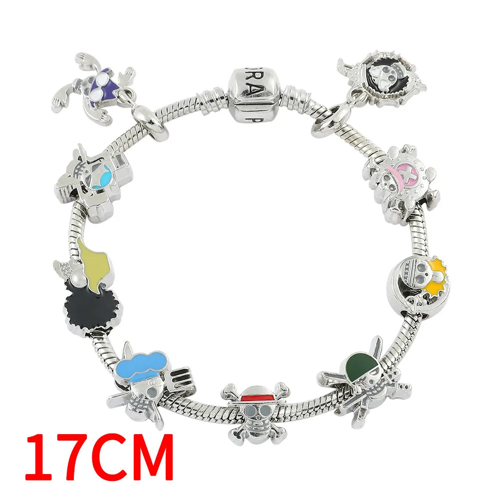 Popular anime accessory bracelet with skull, Luffy DIY charm bracelet
