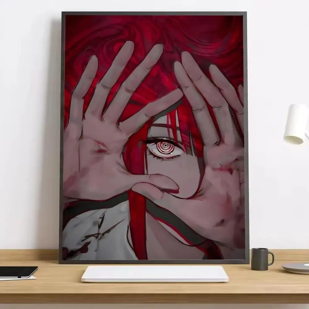 Makima Chainsaw Man Painting Calligraphy HD Canvas Poster living room bedroom bar aesthetic decoration