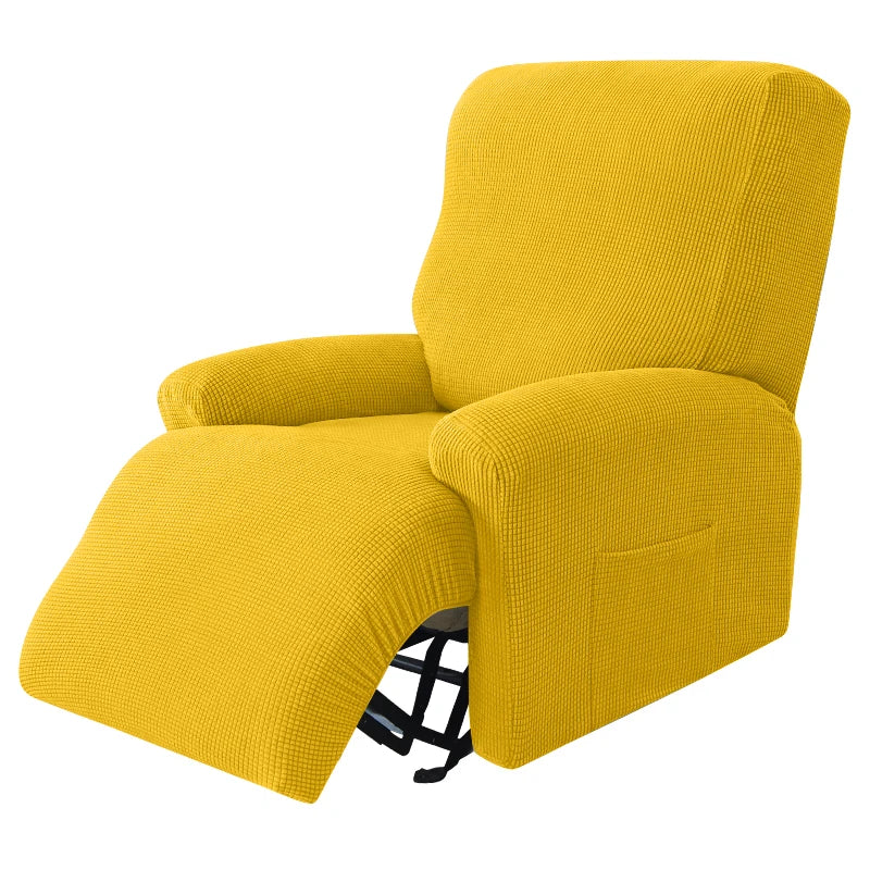 Recliner Sofa Cover Lazy Chair Solid Color Cushion Cover Stretch Spandex Couch Slipcovers Non Slip Armchair Slipcovers 4pcs/set