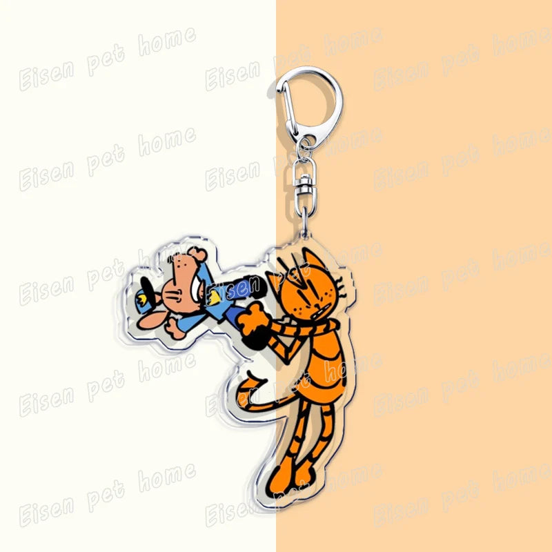 Popular Cartoon Dog Man and Cat Keychain for Accessories Bag Key Chain Ring Jewelry Fans Cute Anime Gifts Kids Children Keychain