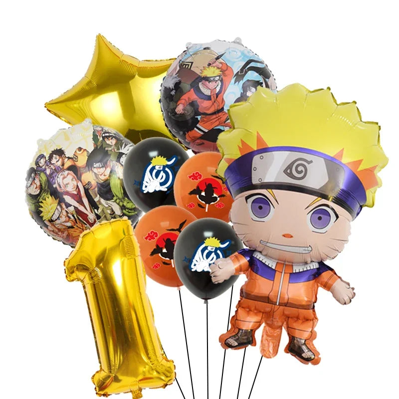 Narutoed Anime Toy Gift Party Supplies DIY Party Decoration Tableware Paper Plate Cup  Latex Foil Ballon Helium Globo Boy Family