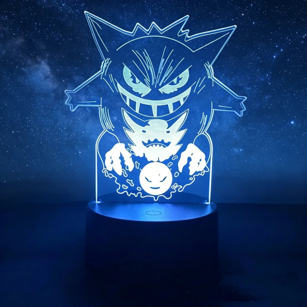 3D LED Night Light Pikachu Charizard Mewtwo Haunter 16 Colors Changing Touch Remote Control Anime Lamp for Bedroom Birthday Gift