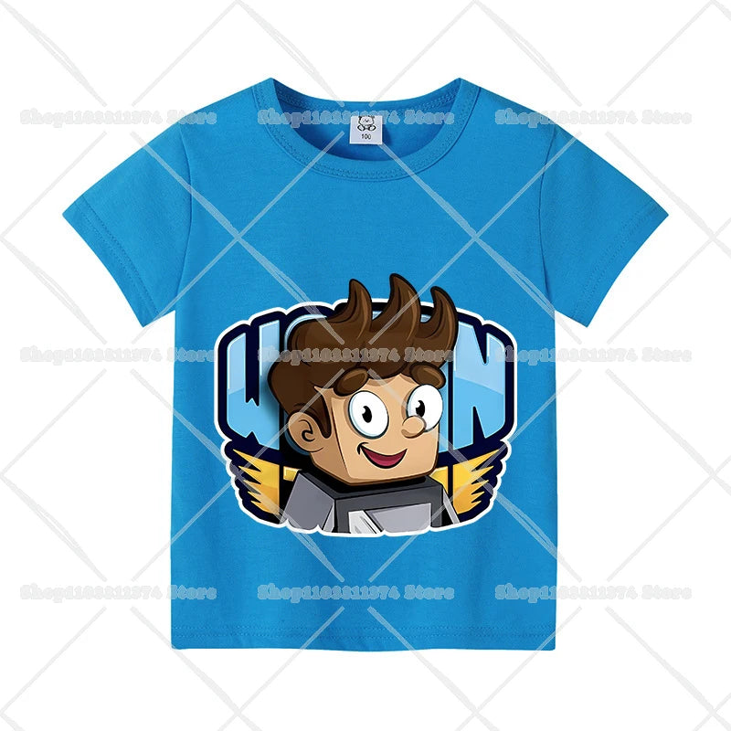 Wojans Team T-shirt Anime Round Neck Tee Children Short Sleeve Clothing Summer Cotton Tshirts Boys Girls T-shirts Birthday Gift