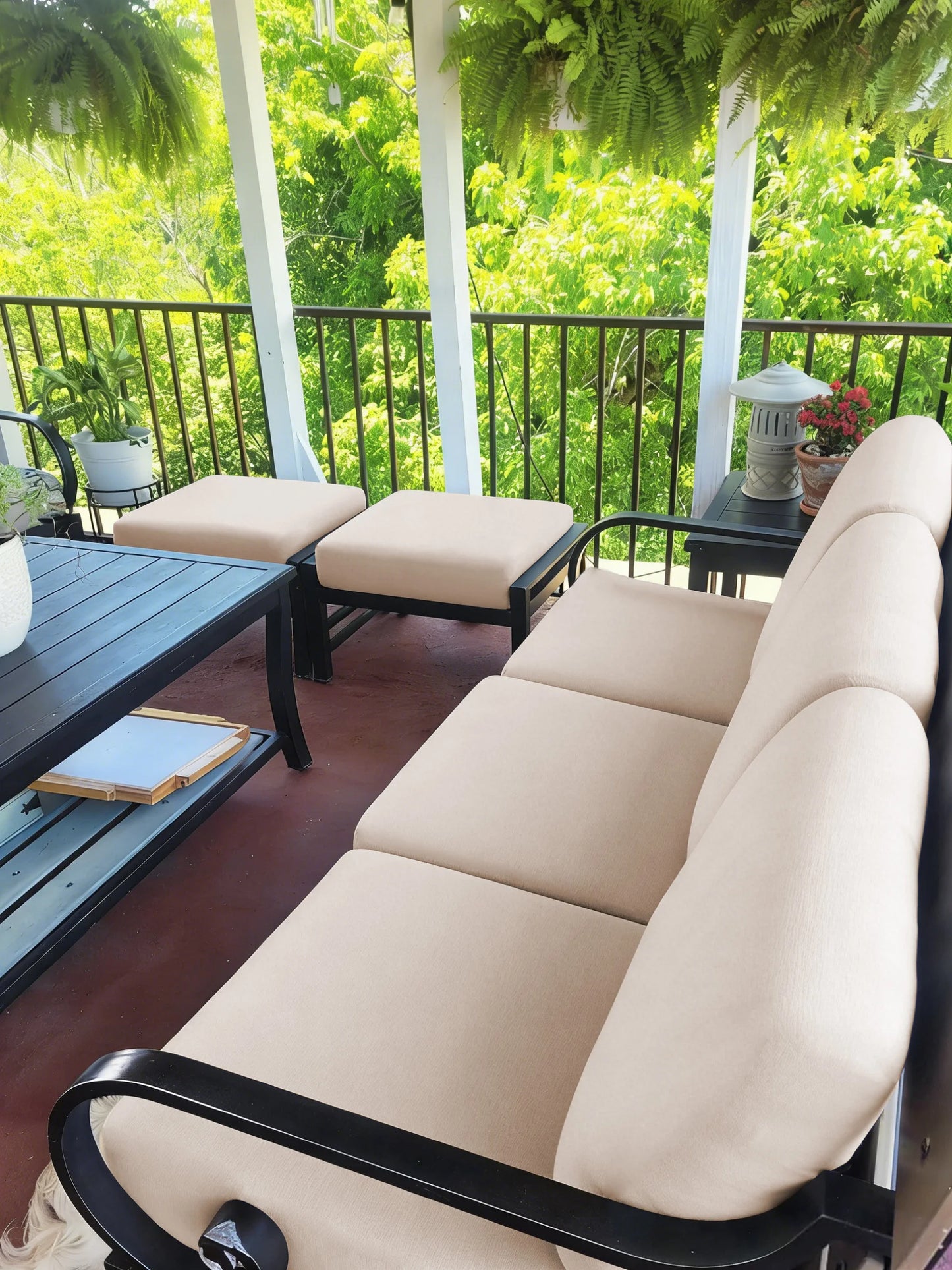 Outdoor Tropical Print Sofa Cushion Covers - Non-Slip Furniture Protectors, Replacement for Individual Seat Cushions