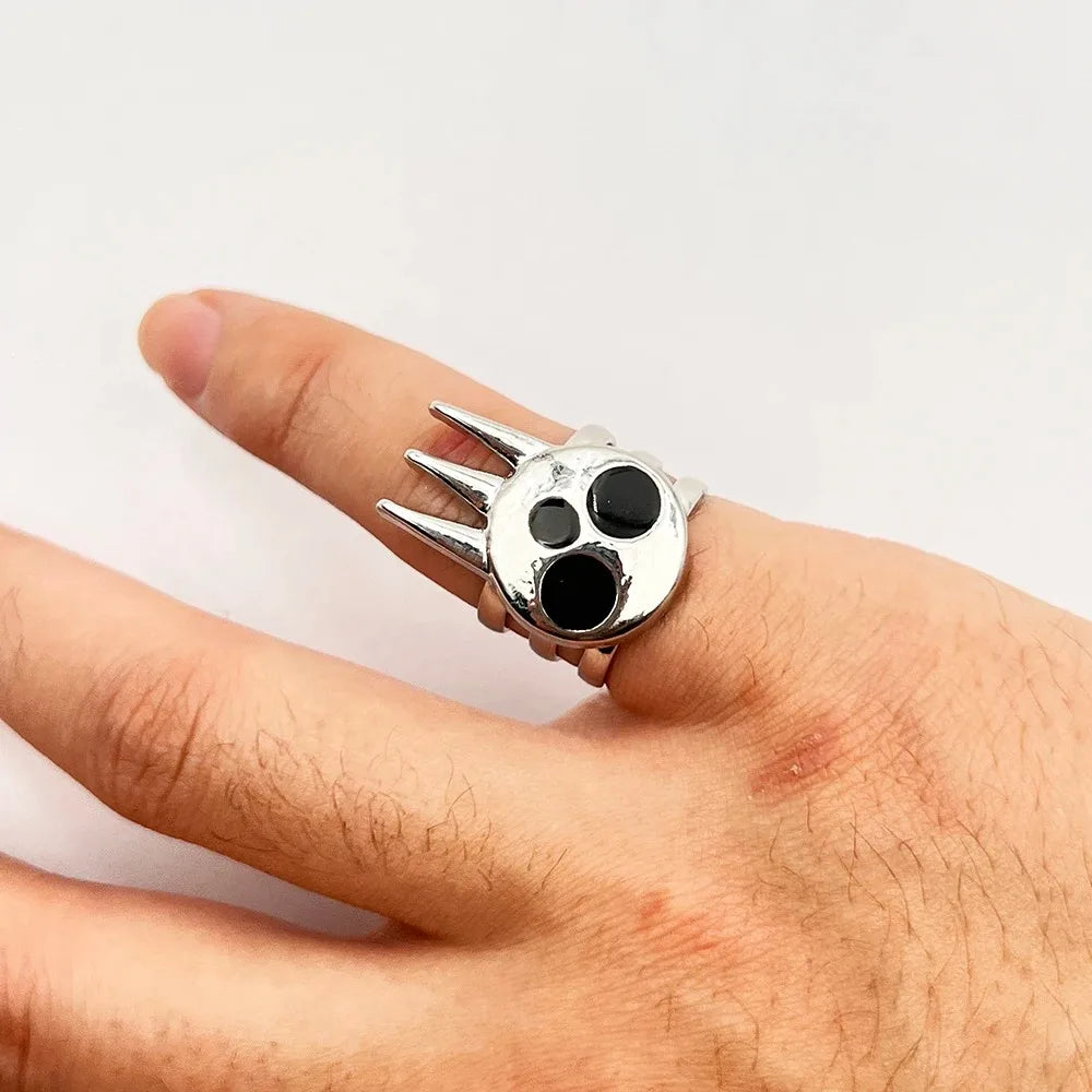 Anime Soul Eater Hot Sale Death The Kid Skull Cosplay Ring Metal Adjustable Rings Unisex Jewelry Halloween Accessories Props
