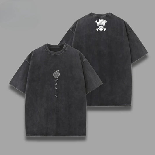 One Piece Skull Short Sleeve Tee Anime Washed Vintage Graphic T-Shirt Man Women Cosplay Casual Tops 2026 Summer Y2k Streetwear