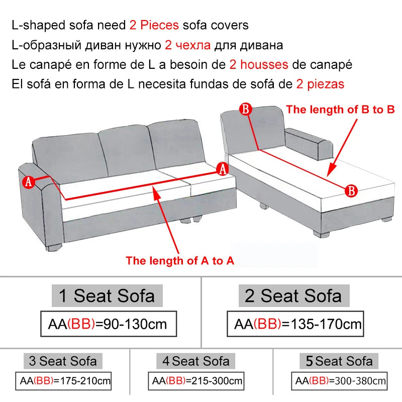 Sofa Cover Elastic For Living Room Home Jacquard Stretch  Slipcovers  Corner Couch Covers 1/2/3/4 Seater L Shape Free Shopping