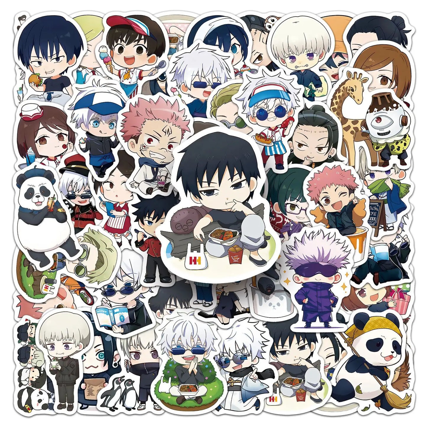 50PCS Jujutsu Kaisen Stickers Q Version Graffiti Stickers DIY Diary Phone Case Handmade Scrapbook Aesthetic Stickers