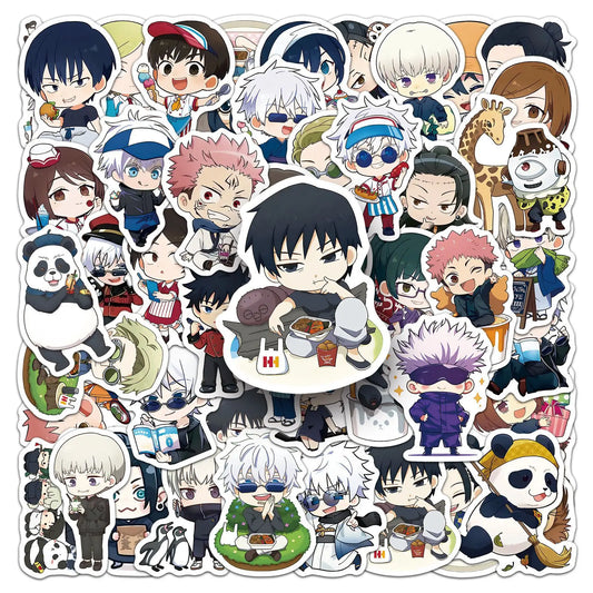 50PCS Jujutsu Kaisen Stickers Q Version Graffiti Stickers DIY Diary Phone Case Handmade Scrapbook Aesthetic Stickers