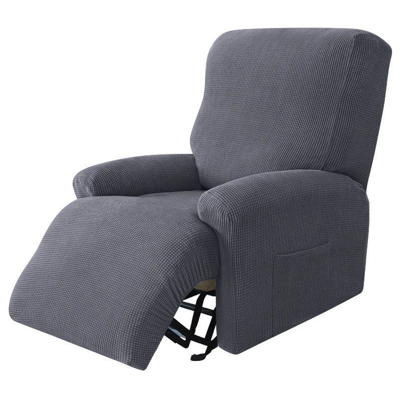 Recliner Sofa Cover Lazy Chair Solid Color Cushion Cover Stretch Spandex Couch Slipcovers Non Slip Armchair Slipcovers 4pcs/set
