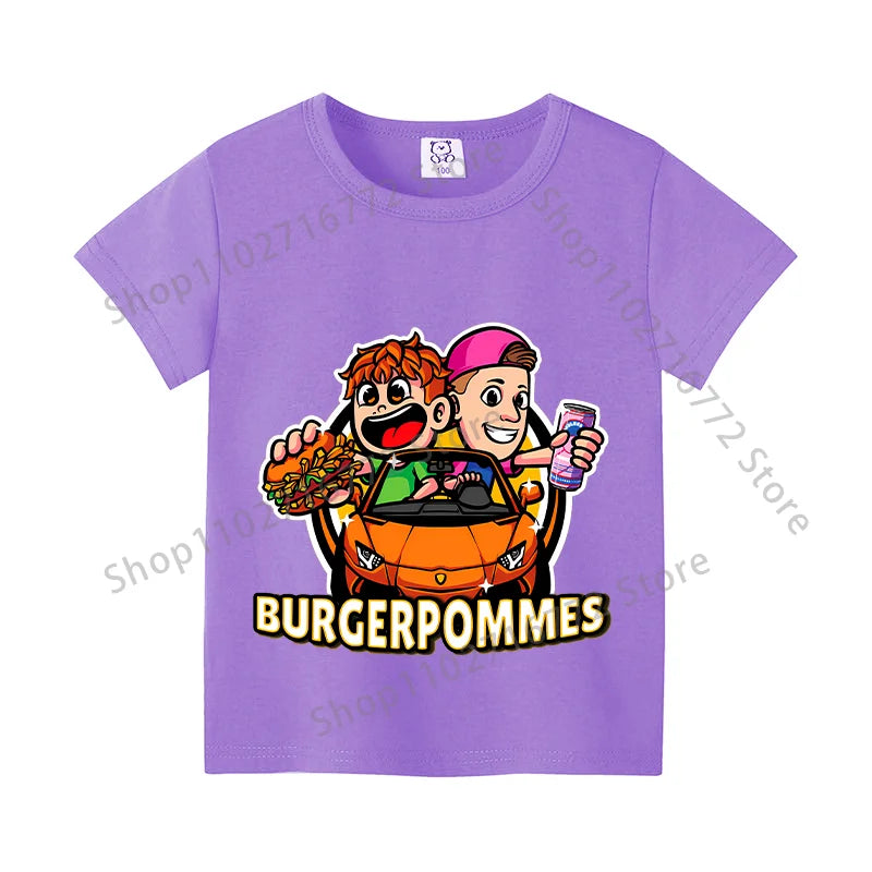 Burgerpommes Icrimax Kids T-shirt Children Clothes Boys Girls Cartoon Anime Graphic Print Clothing Fashion Cute Casual Tops Gift