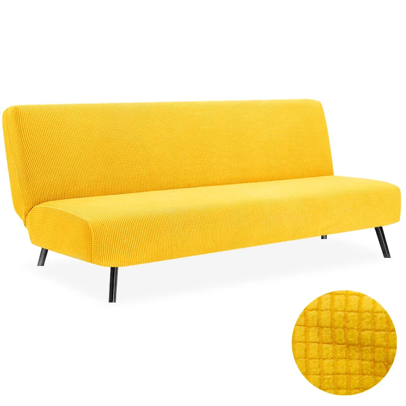 Polar Fleece Fabric Armless Futon Sofa Bed Cover Solid Without Armrest Big Elastic Folding Furniture home Decoration Bench Cover