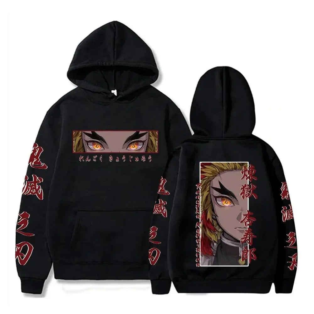 Demon Slayer Anime Hoodie Men Women Pullover Sweatshirt Casual Streetwear Cosplay Costume Graphic Hooded Jacket Autumn Winter