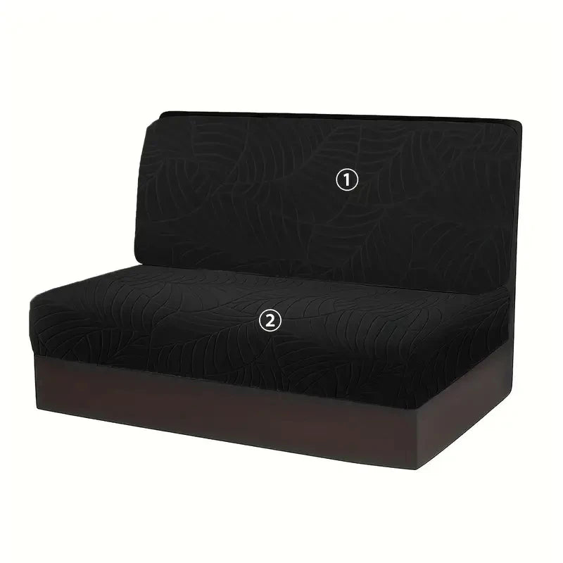 2 Pcs/set Leaves Jacquard RV Dinette Cushion Covers Elastic Armless Couch Slipcover Stretch Rv Camper Car Bench Seat Cover