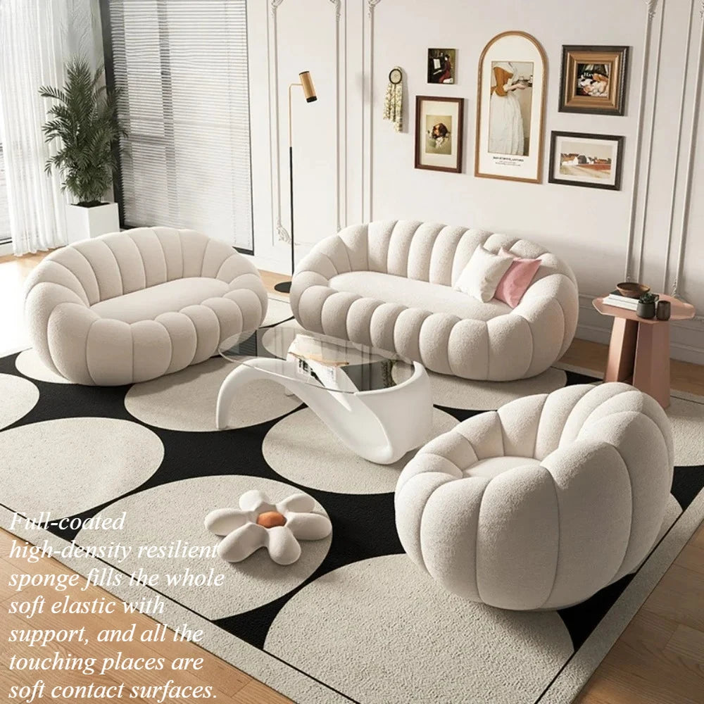 Cloud Sofa Plush Pumpkin Sofa Combination Soft Comfortable Modern Living Room Sofa Suite Apartment Home Furniture Accessories