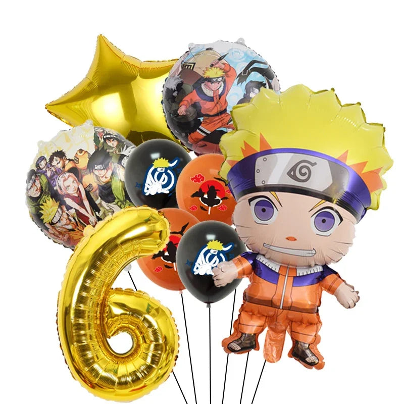 Narutoed Anime Toy Gift Party Supplies DIY Party Decoration Tableware Paper Plate Cup  Latex Foil Ballon Helium Globo Boy Family