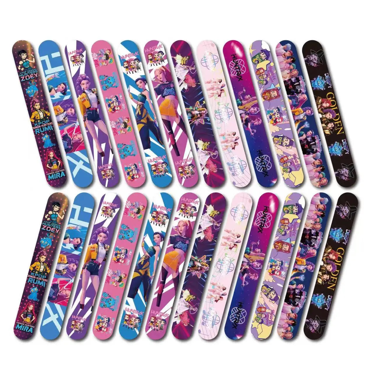 12/24/36/48pcs K-pop Theme Slap Bracelets Set Wristband Toys set for Kids Birthday Party Favors Pinata Fillers Goodie Bag Gifts