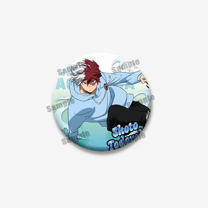 Katsuki Bakugou Izuku Midoriya Cartoon Badges Anime My Hero Academia Round Cosplay Pin Bag Decor Jewelry Brooches Friends Gifts