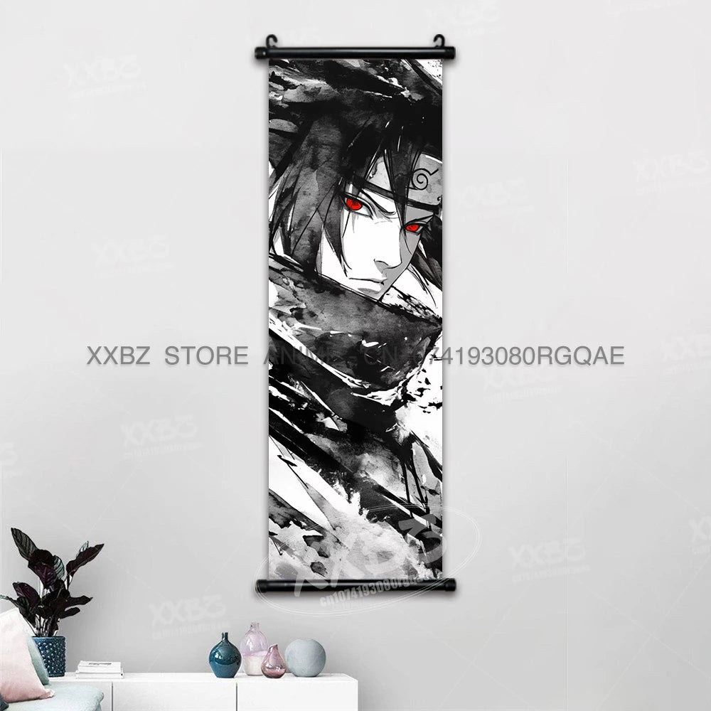 Naruto Home Decoration Scrolls Picture Hyuga Hinata Anime Canvas Wall Art Interior Hanging Painting Uchiha Itachi Figures Poster