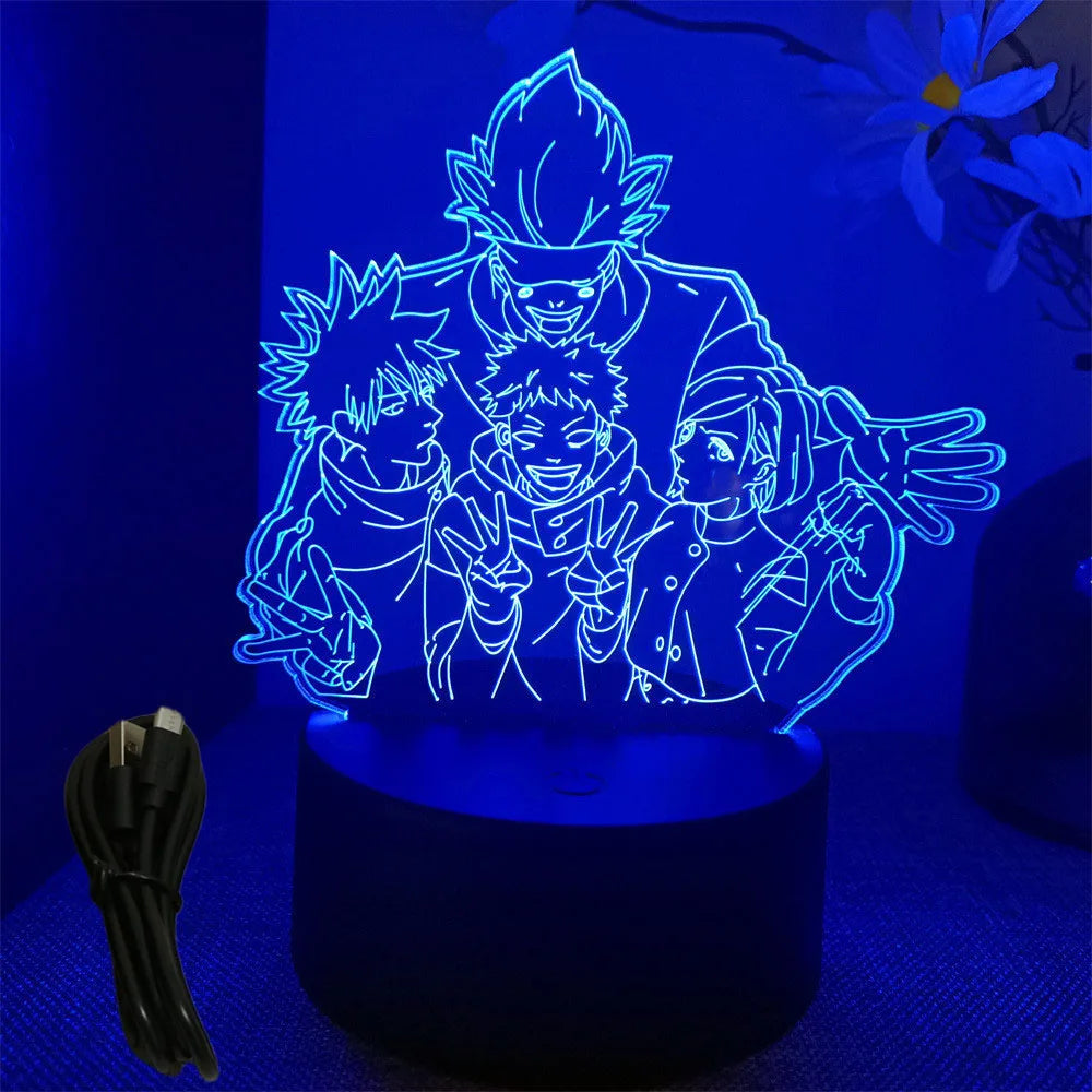 3D Anime Lamp Jujutsu Kaisen Led Night Light RGB Table Lamps Satoru Gojo Action Figure Kids Bedroom Desk Home Decor Friend Gifts