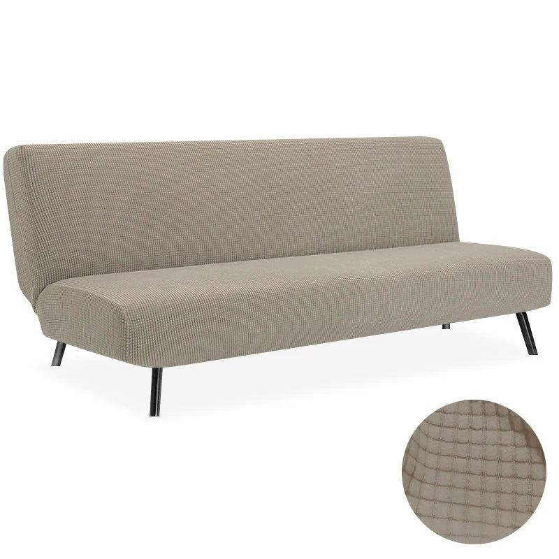 Polar Fleece Fabric Armless Futon Sofa Bed Cover Solid Without Armrest Big Elastic Folding Furniture home Decoration Bench Cover