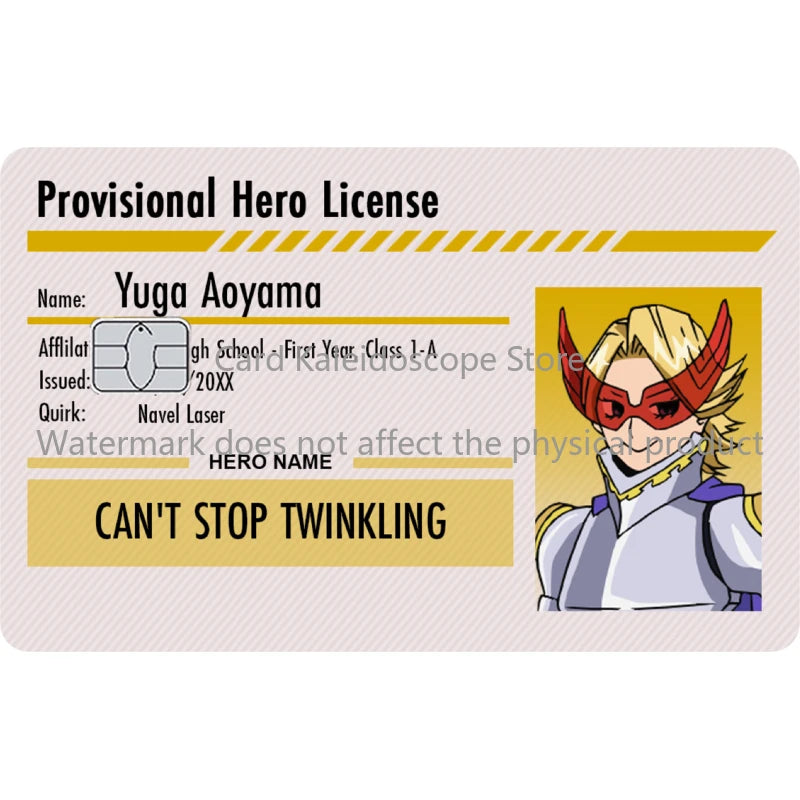 Anime My Hero Academia Student ID Series Redit Card Skin Sticker for VISA JCB Mastercard and Other Bank IC Card Decoration