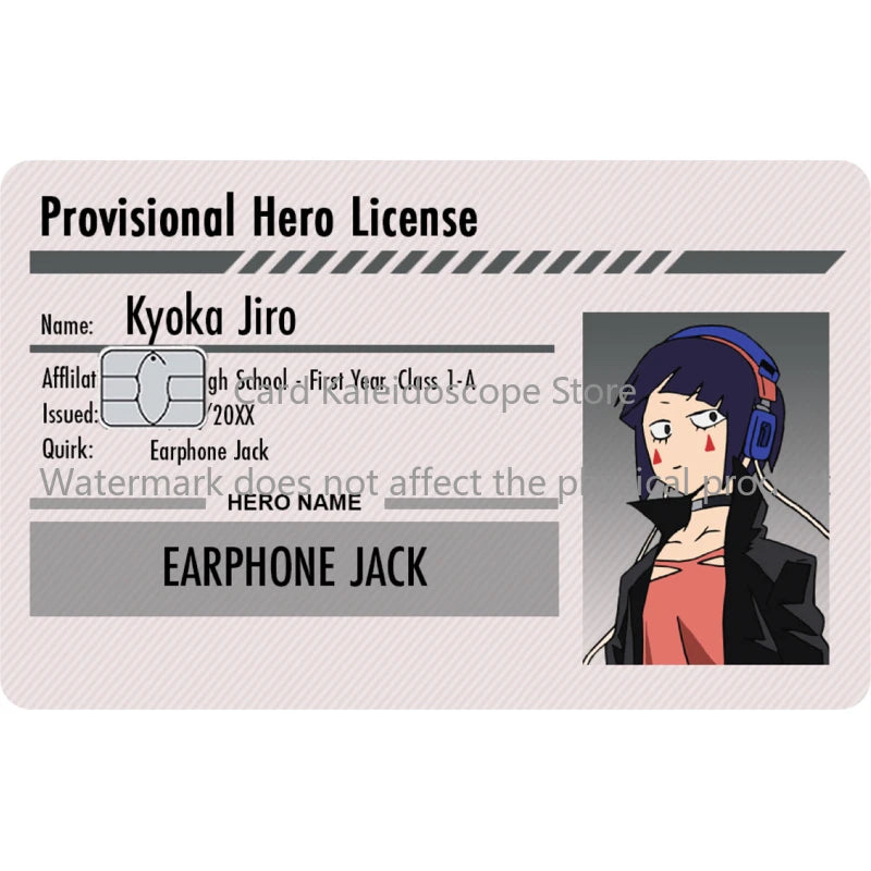 Anime My Hero Academia Student ID Series Redit Card Skin Sticker for VISA JCB Mastercard and Other Bank IC Card Decoration