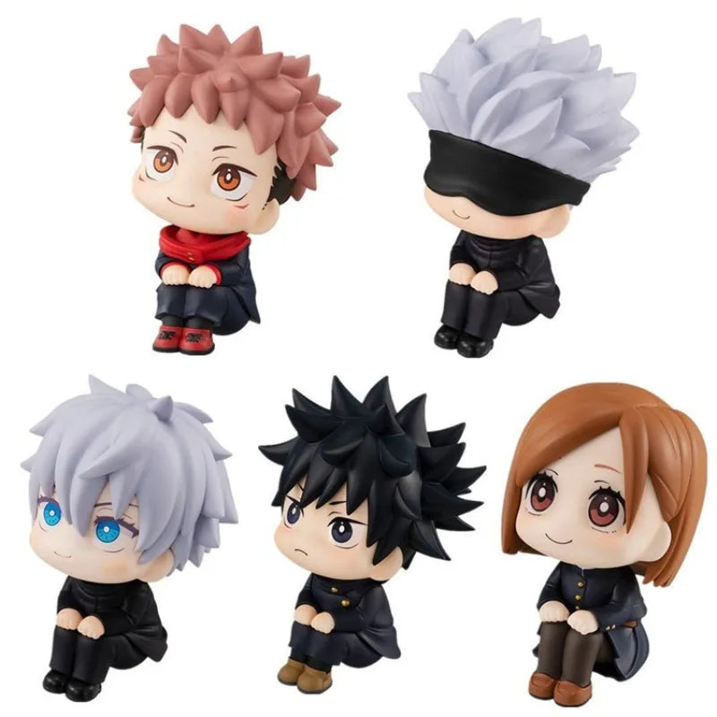 9cm Jujutsu Kaisen Gojo Satoru Yuji Itadori Megumi Movable Sitting Doll Cartoon Creative Q Version Pvc Series Ornaments Toy Gift