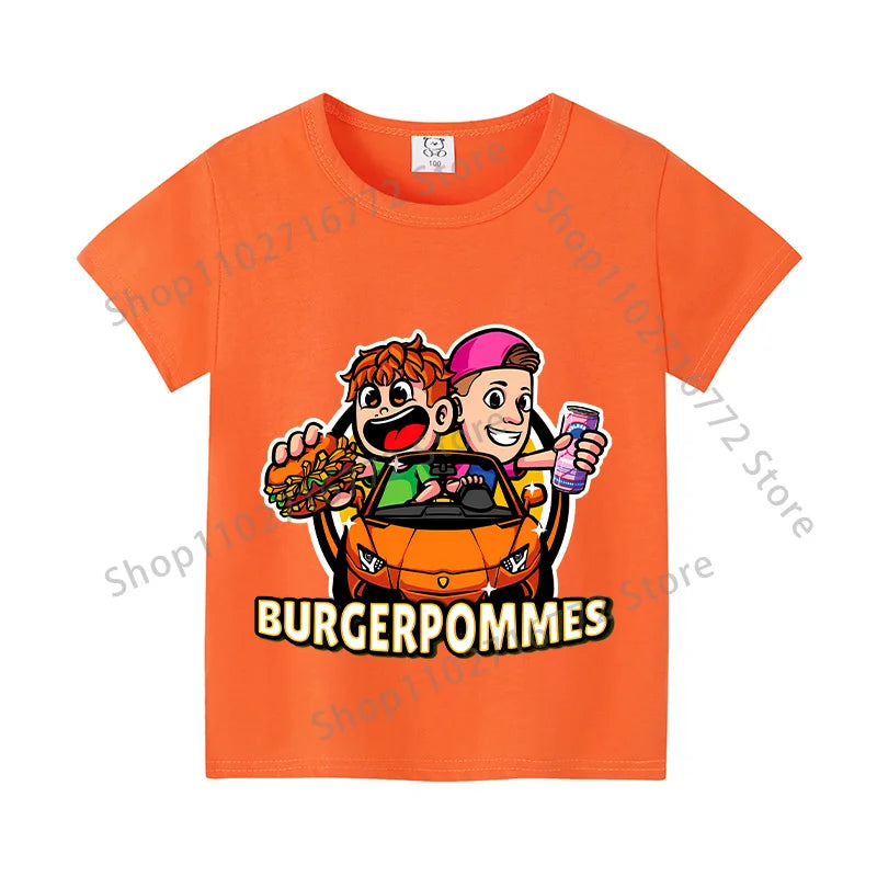 Burgerpommes Icrimax Kids T-shirt Children Clothes Boys Girls Cartoon Anime Graphic Print Clothing Fashion Cute Casual Tops Gift