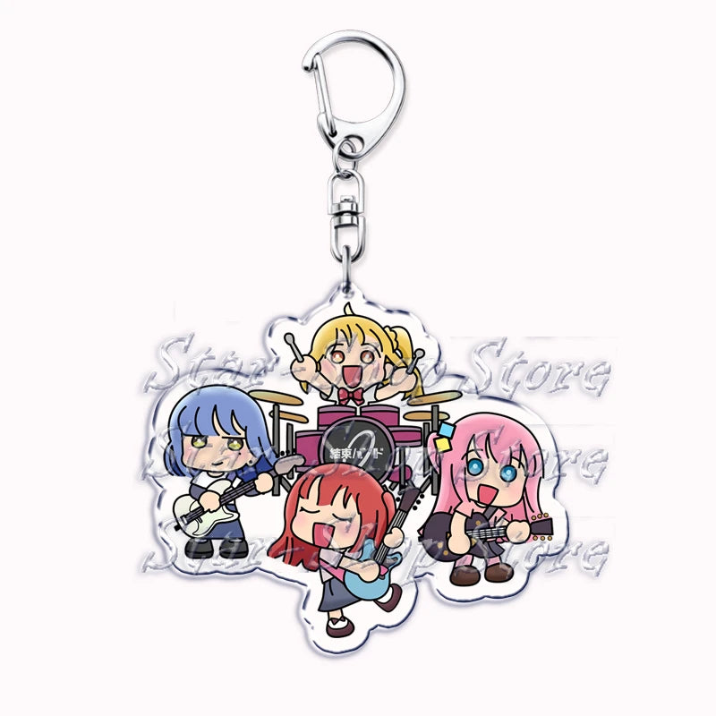 Cute Cartoon Anime Keychains for Accessories Bag Hitori Gotoh Nijika Ijichi Ryo Yamada Ikuyo Kita Keyring Jewelry Fans Gifts