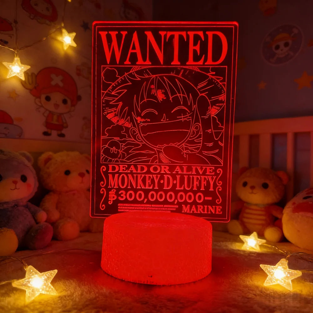 Anime Figure LED Night Light One Piece Luffy Zoro Figures USB Lamp Action Collection Bedside Table Decoration Christmas Gifts