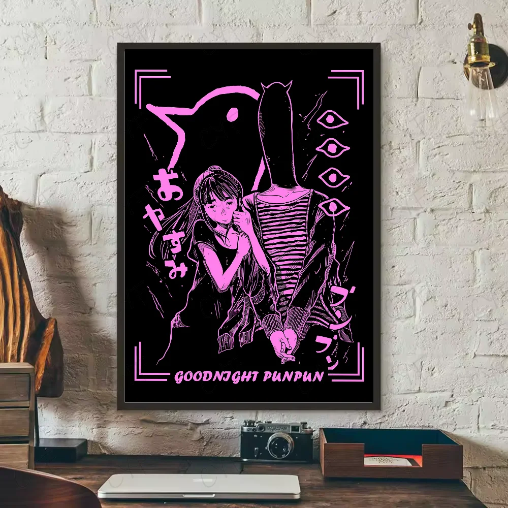 Anime G-Goodnight Punpun Poster Waterproof Wall Art High Quality Print Movie Posters For Living Bedroom Retro Room Decor Gift