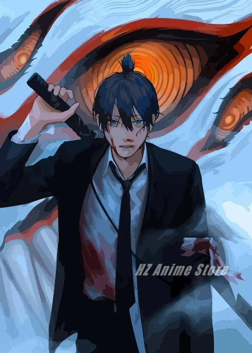 Anime Chainsaw Man Posters and Prints Canvas Painting Chainsawman Comic Wall Art Pictures for Modern Family Bedroom Home Decor