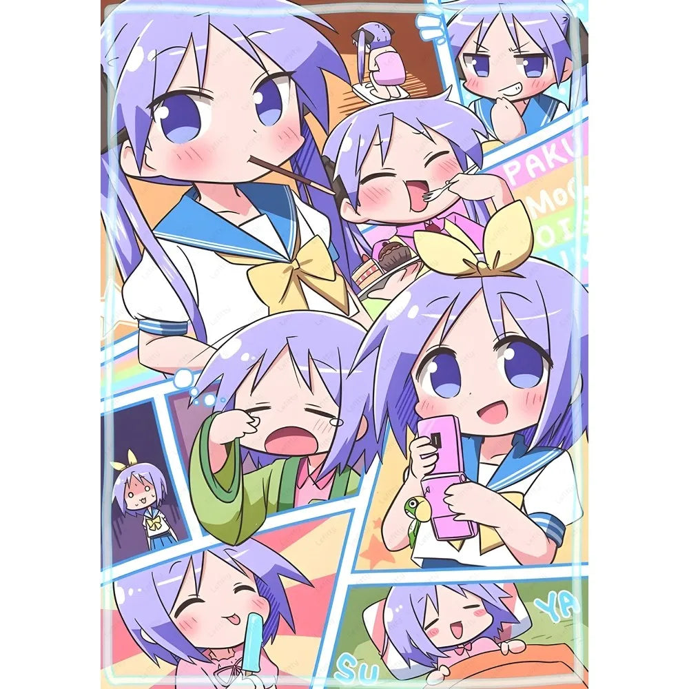 Anime Lucky Star Poster Fancy Poster Sticky Wall Art Printing Waterproof Home Living Bed Room Bar Aesthetic Decor