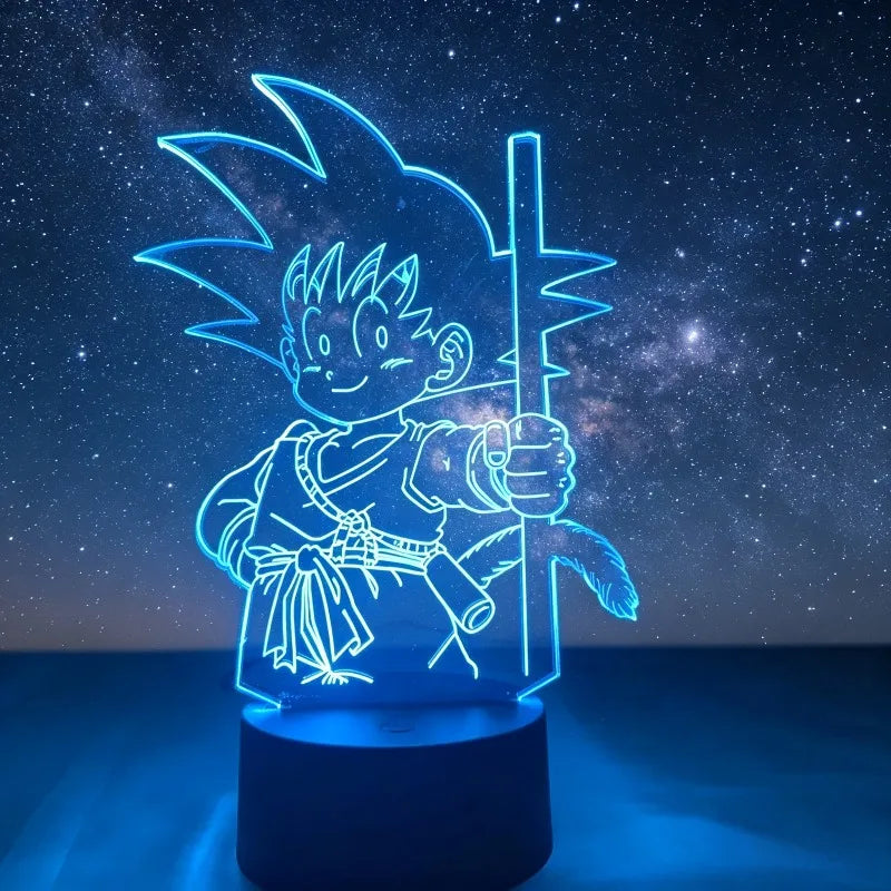 3D Led Light Son Goku GK Vegeta Anime Figure Night Light Dragon Ball Z King Child's Desk Lamp Room Decor Gift Boy Birthday Gift